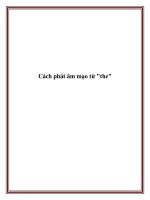 Tài liệu Cách phát âm mạo từ 