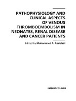 Tài liệu Pathophysiology and Clinical Aspects of Venous Thromboembolism in Neonates, Renal Disease and Cancer Patients Edited by Mohammed A. Abdelaal ppt