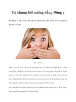 Tài liệu Trị chứng hôi miệng bằng Đông y doc