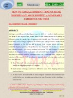 Tài liệu HOW TO HANDLE DIFFERENT TYPES OF RETAIL SHOPPERS AND MAKE SHOPPING A MEMORABLE EXPERIENCE FOR THEM pdf