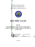 tìm hiểu những thuận lợi và khó khăn trong việc phát triển thương mại điện tử ở việt nam