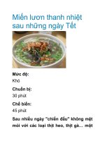 Tài liệu Miến lươn thanh nhiệt sau những ngày Tết ppt