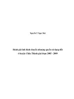 Tài liệu Đề tài: Đánh giá tình hình chuyển nhượng quyến sử dụng đất trên địa bạn huyện Châu Thành giai đoạn 2005-2009 pdf