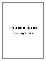 Tài liệu Một số bài thuốc chữa viêm tuyến sữa pdf