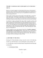 TÌM HIỂU và ĐÁNH GIÁ CHẤT LƯỢNG DỊCH vụ của NHÀ HÀNG TRỞ về