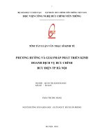 Phương hướng và giải pháp phát triển kinh doanh dịch vụ bưu chính bưu điện thành phố hà nội