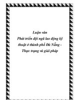Tài liệu Luận văn Phát triển đội ngũ lao động kỹ thuật ở thành phố Đà Nẵng Thực trạng và giải pháp docx