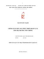 Chính sách thúc đẩy phát triển dịch vụ 3g cho thị trường viễn thông việt nam