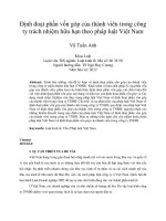 Định đoạt phần vốn góp của thành viên trong công ty trách nhiệm hữu hạn theo pháp luật việt nam