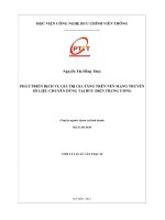 Phát triển dịch vụ giá trị gia tăng trên nền mạng truyền số liệu chuyên dùng tại bưu điện trung ương