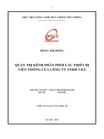 Quản trị kênh phân phối các thiết bị viễn thông của công ty TNHH VKX