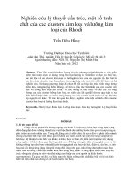 Nghiên cứu lý thuyết cấu trúc, một số tính chất của các clusters kim loại và lưỡng kim loại của rhodi