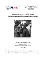 Tài liệu Mainstreaming and Scaling Up the Kenya Adolescent Reproductive Health Project pdf