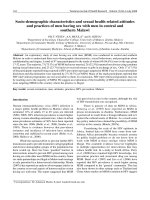 Tài liệu Socio-demographic characteristics and sexual health related attitudes and practices of men having sex with men in central and southern Malawi doc