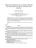 Quản lý hoạt động dạy học ở trường trung cấp kỹ thuật quân khí trong bối cảnh phát triển hiện nay