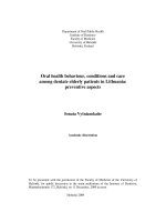 Tài liệu Oral health behaviour, conditions and care among dentate elderly patients in Lithuania: preventive aspects pptx