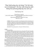 Thực hành giảng dạy nội dung các bài toán cực trị lượng giác cho học sinh trung học phổ thông theo phương pháp dạy học tích cực