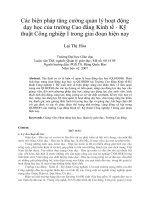 Các biện pháp tăng cường quản lý hoạt động dạy học của trường cao đẳng kinh tế   kỹ thuật công nghiệp i trong giai đoạn hiện nay