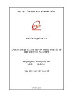 Áp dụng thuật toán di truyền trong các dữ liệu kiểm thử phần mềm