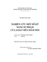 nghiên cứu một số kỹ năng sư phạm của giáo viên mầm non