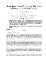 Trách nhiệm tài sản đối với những thiệt hại do nhà nước gây ra cho doanh nghiệp