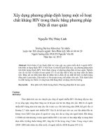 Xây dựng phương pháp định lượng một số hoạt chất kháng HIV trong thuốc bằng phương pháp điện di mao quản