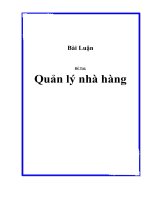 Tài liệu Đề tài: Quản lý nhà hàng ppt
