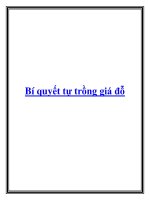 Tài liệu Bí quyết tự trồng giá đỗ ppt