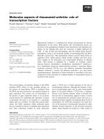 Tài liệu Báo cáo khoa học: Molecular aspects of rheumatoid arthritis: role of transcription factors ppt