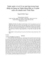 Ngăn ngừa và xử lý nợ quá hạn trong hoạt động tín dụng tại ngân hàng đầu tư và phát triển chi nhánh tỉnh vĩnh phúc