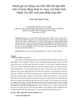 Đánh giá tác động của biến đổi khí hậu đến một số hoạt động kinh tế vùng ven biển tỉnh nghệ an; đề xuất giải pháp ứng phó