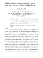 Cấu trúc tinh thể, tính chất từ và hiệu ứng từ nhiệt trong hợp kim heusler ni50mn38sb12b3