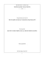 Bảo tồn và phát triển làng lụa truyền thống hà đông