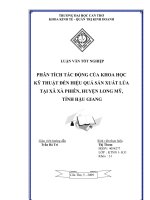 Tài liệu Luận văn: PHÂN TÍCH TÁC ĐỘNG CỦA KHOA HỌC KỸ THUẬT ĐẾN HIỆU QUẢ SẢN XUẤT LÚA TẠI XÃ XÀ PHIÊN, HUYỆN LONG MỸ, TỈNH HẬU GIANG pdf