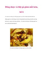 Tài liệu Đông dược và thịt gà giảm mắt kém, tai ù pptx