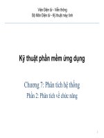 Tài liệu Kỹ thuật phần mềm ứng dụng - Chương 7: Phân tích hệ thống - Phần 2: Phân tích về chức pdf