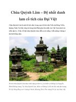 Tài liệu Chùa Quỳnh Lâm – Đệ nhất danh lam cổ tích của Đại Việt doc