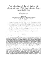 Pháp luật về thu hồi đất, bồi thường, giải phóng mặt bằng ở việt nam hiện nay thực trạng và giải pháp