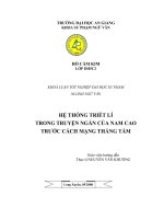 hệ thống triết lí trong truyện ngắn của nam cao trước cách mạng tháng tám