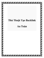 Tài liệu Thủ Thuật Tạo Backlink An Toàn docx
