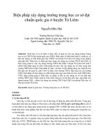 Biện pháp xây dựng trường trung học cơ sở đạt chuẩn quốc gia ở huyện từ liêm