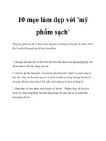 Tài liệu 10 mẹo làm đẹp với ''''mỹ phẩm sạch'''' doc