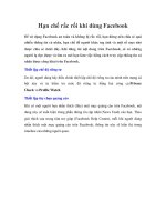 Tài liệu Hạn chế rắc rối khi dùng Facebook pptx