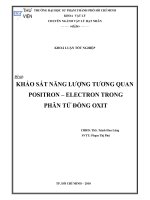 khảo sát năng lượng tương quan positron – electron trong phân tử đồng oxit