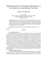 Pháp luật quốc tế về chống biến đổi khí hậu và việc thực thi các cam kết của việt nam