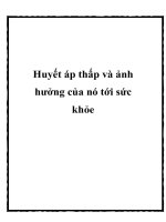 Tài liệu Huyết áp thấp và ảnh hưởng của nó tới sức khỏe ppt