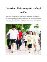 Tài liệu Duy trì sức khỏe trong môi trường ô nhiễm potx
