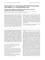 Tài liệu Báo cáo khoa học: Characterization of a chemosensory protein (ASP3c) from honeybee (Apis mellifera L.) as a brood pheromone carrier pdf