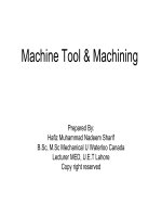 Tài liệu Machine Tool & MachiningPrepared By: Hafiz Muhammad Nadeem Sharif B.Sc, M.Sc Mechanical U Waterloo Canada Lecturer MED, U.E.T Lahore doc