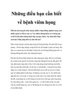 Tài liệu Những điều bạn cần biết về bệnh viêm họng doc